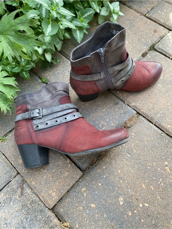 Jana Shoes - Jana "Soft Flex" Two-Tone Ankle Boots — Size 37.5 EU/6.5-7 US Summer